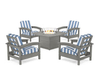 Thumbnail for Trex Rockport 5-Piece Deep Seating Set with Yacht Club Fire Pit Table