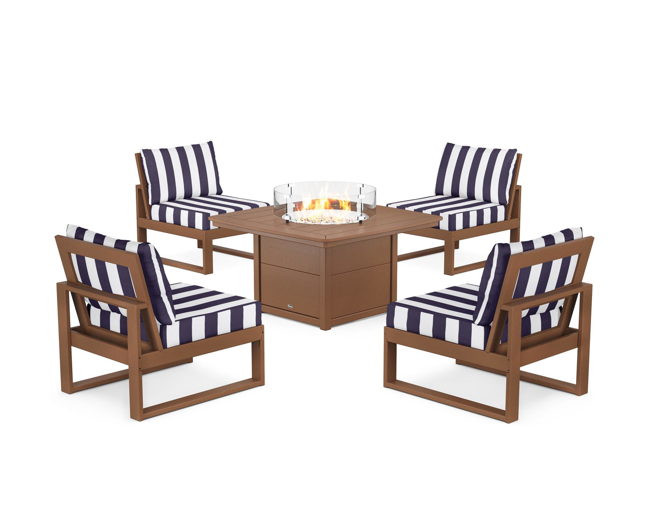 Trex Eastport Modular 5-Piece Deep Seating Set with Yacht Club Fire Pit Table