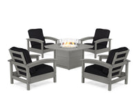 Thumbnail for Trex Rockport 5-Piece Deep Seating Set with Yacht Club Fire Pit Table