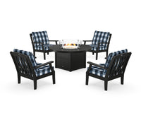 Thumbnail for Trex Yacht Club 5-Piece Deep Seating Set with Round Fire Pit Table