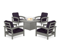 Thumbnail for Trex Rockport 5-Piece Deep Seating Set with Yacht Club Fire Pit Table
