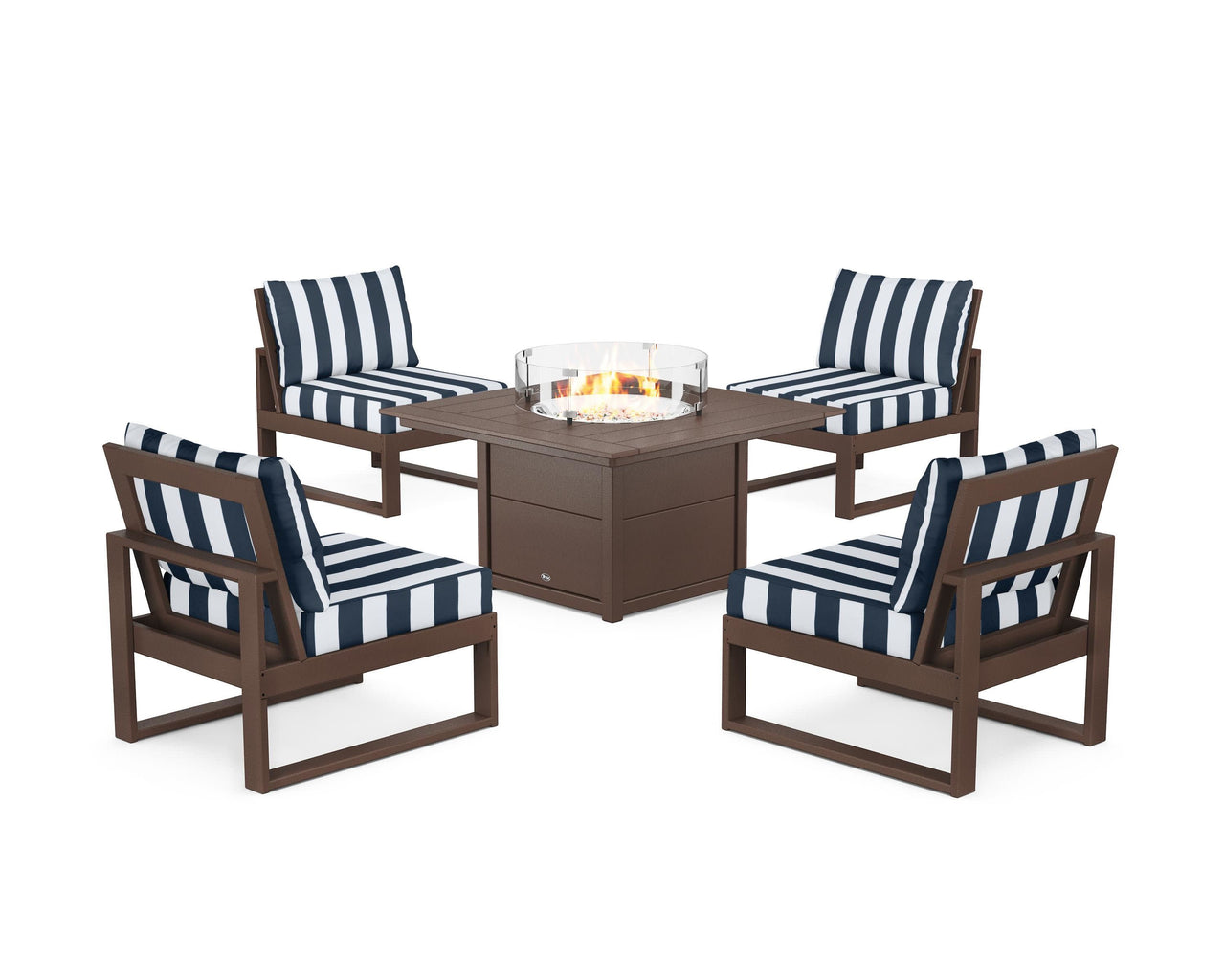 Trex Eastport Modular 5-Piece Deep Seating Set with Square Fire Pit Table