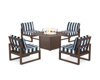 Thumbnail for Trex Eastport Modular 5-Piece Deep Seating Set with Square Fire Pit Table