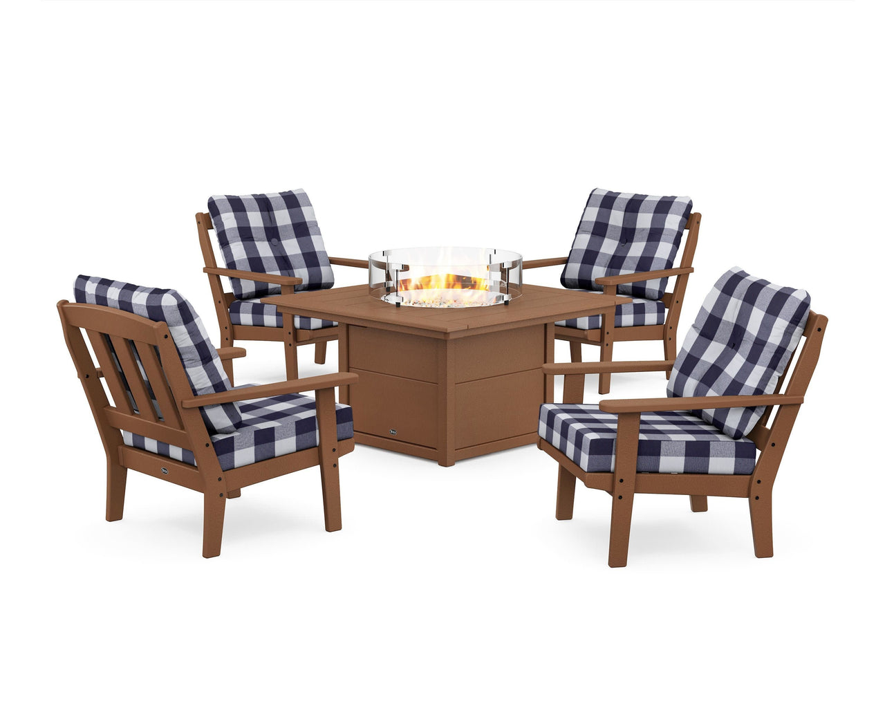 Trex Cape Cod 5-Piece Deep Seating Set with Fire Pit Table