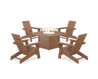 Thumbnail for Trex Eastport Modern Adirondack 5-Piece Set with Yacht Club Fire Pit Table