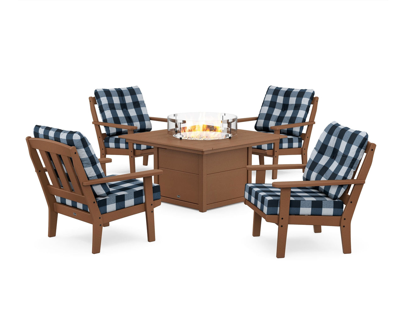 Trex Cape Cod 5-Piece Deep Seating Set with Fire Pit Table
