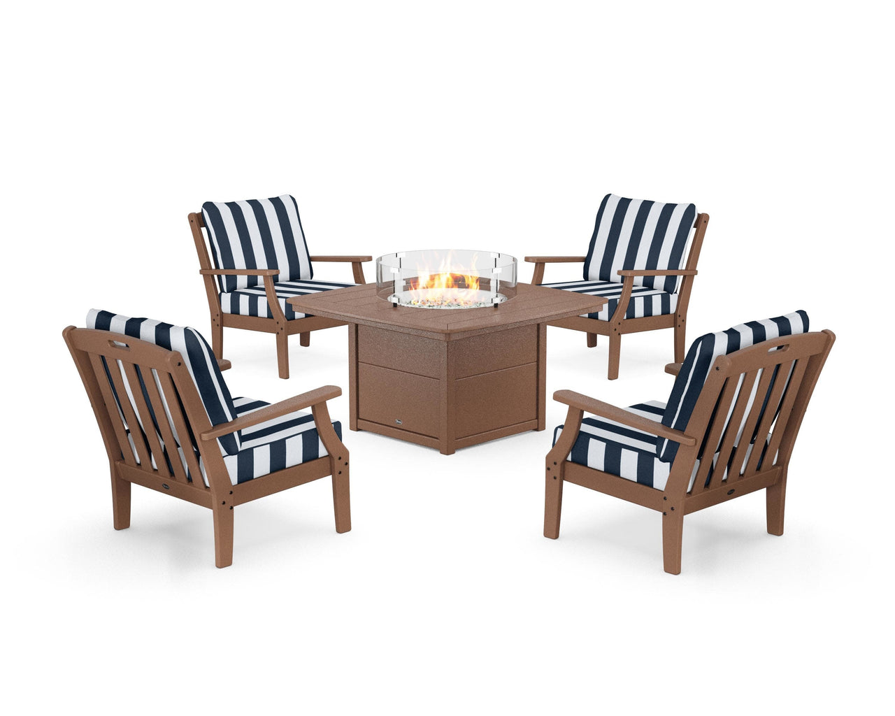 Trex Yacht Club 5-Piece Deep Seating Set with Fire Pit Table