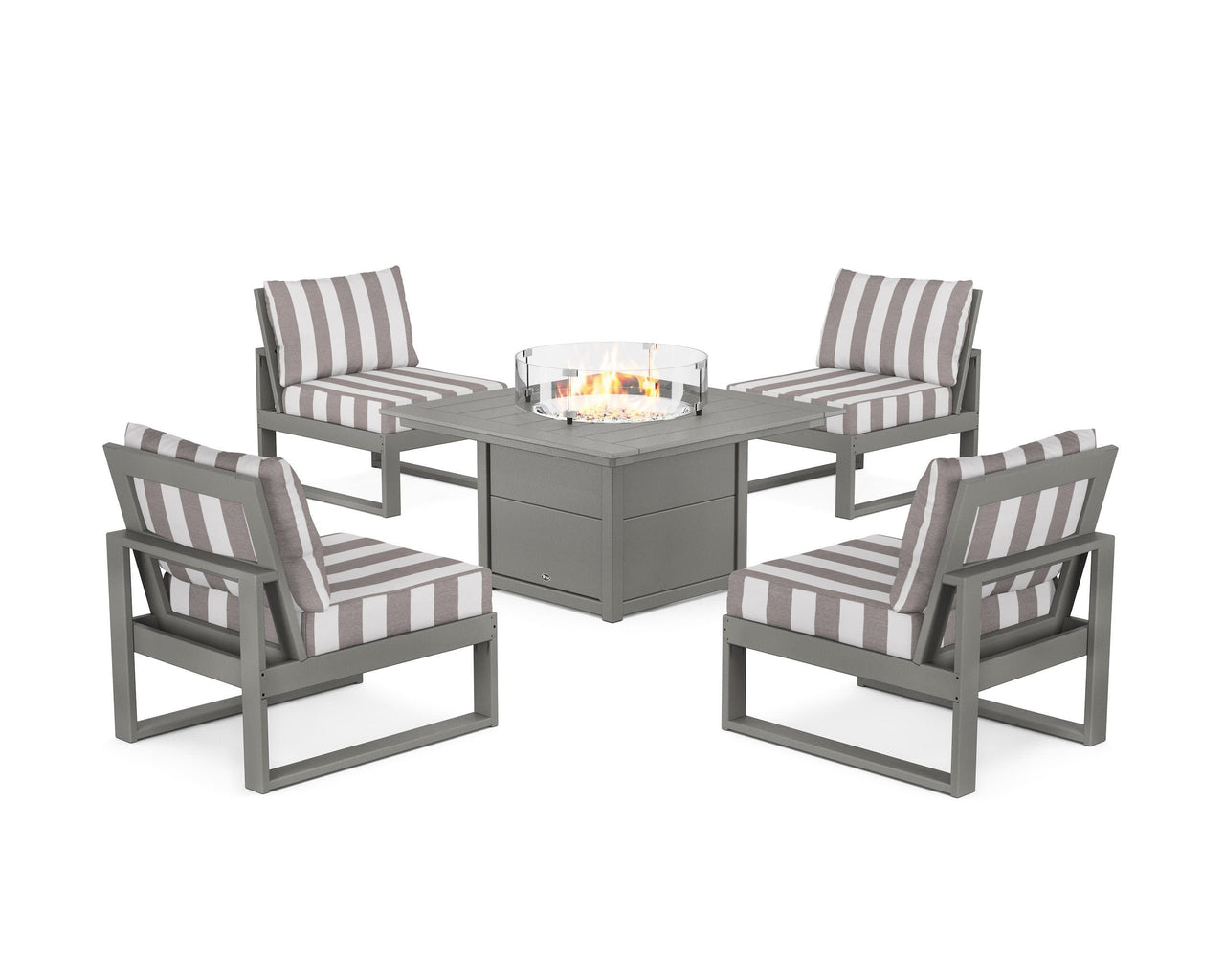 Trex Eastport Modular 5-Piece Deep Seating Set with Square Fire Pit Table