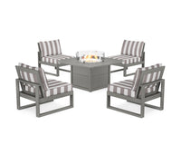 Thumbnail for Trex Eastport Modular 5-Piece Deep Seating Set with Square Fire Pit Table