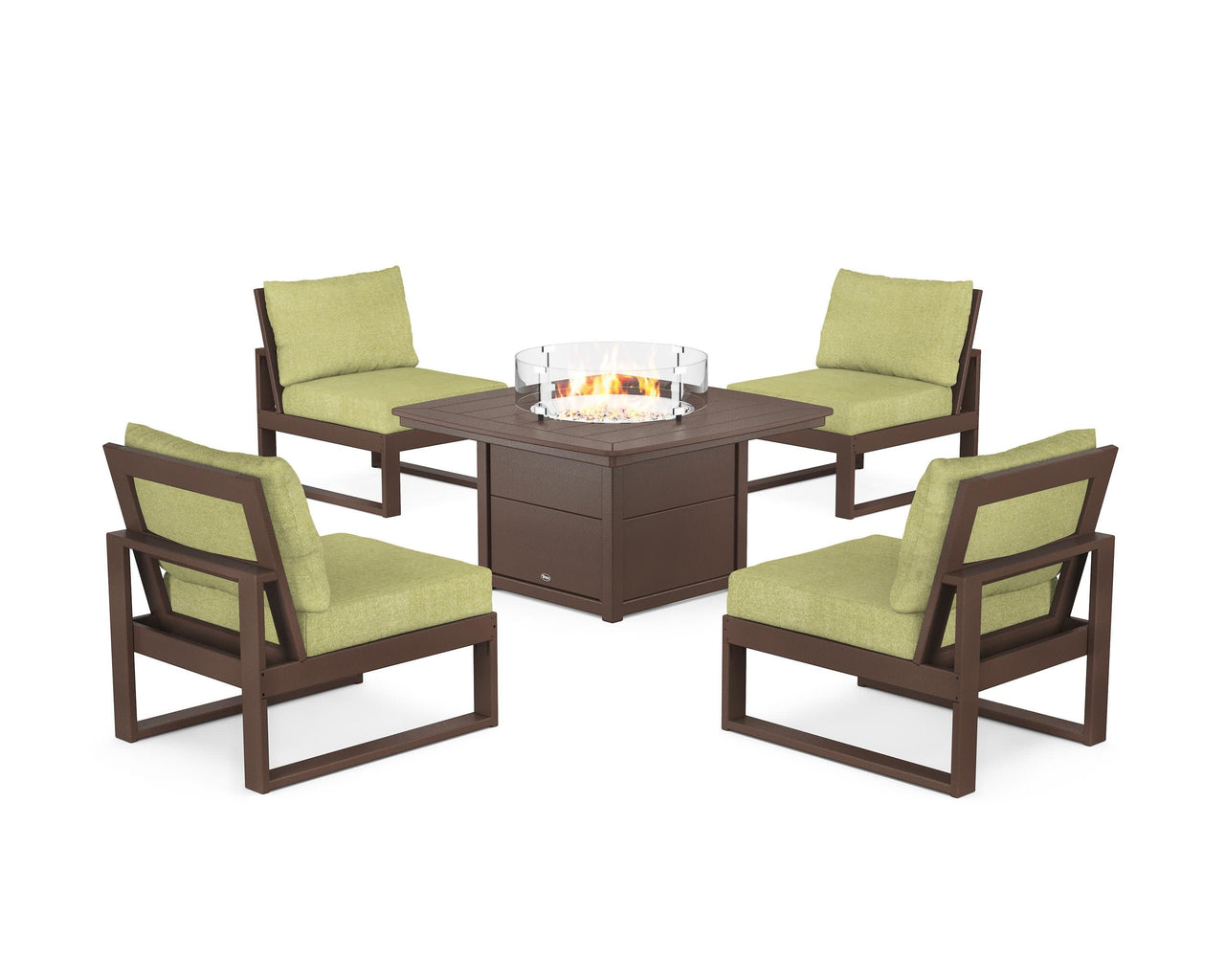 Trex Eastport Modular 5-Piece Deep Seating Set with Yacht Club Fire Pit Table
