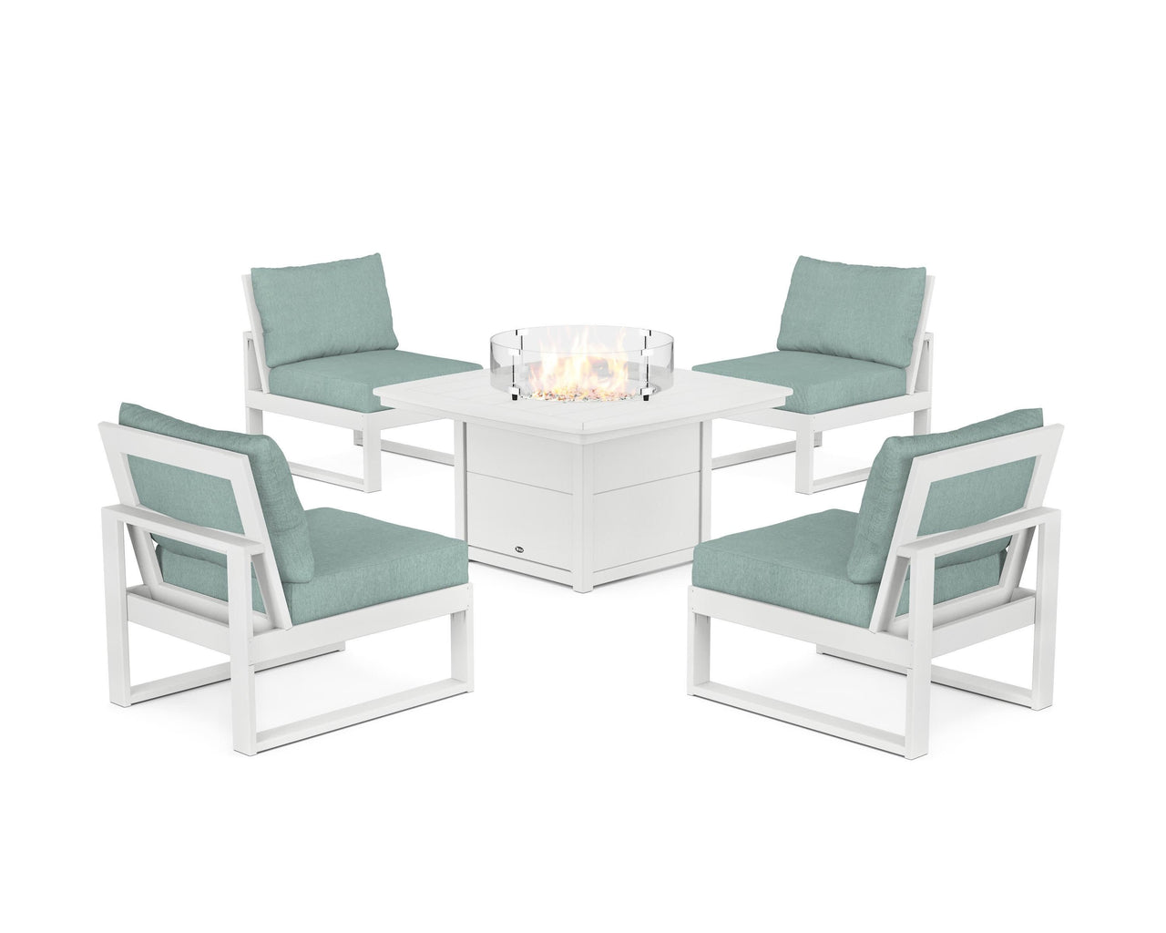 Trex Eastport Modular 5-Piece Deep Seating Set with Yacht Club Fire Pit Table