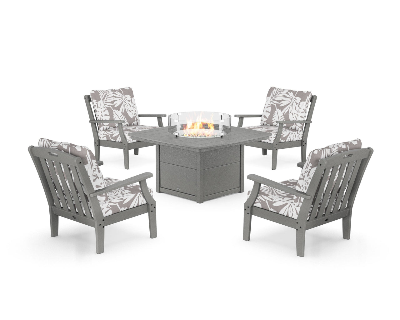 Trex Yacht Club 5-Piece Deep Seating Set with Fire Pit Table