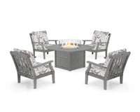 Thumbnail for Trex Yacht Club 5-Piece Deep Seating Set with Fire Pit Table