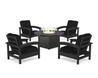 Thumbnail for Trex Rockport 5-Piece Deep Seating Set with Round Fire Pit Table