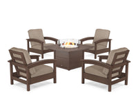 Thumbnail for Trex Rockport 5-Piece Deep Seating Set with Square Fire Pit Table