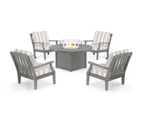 Thumbnail for Trex Yacht Club 5-Piece Deep Seating Set with Round Fire Pit Table