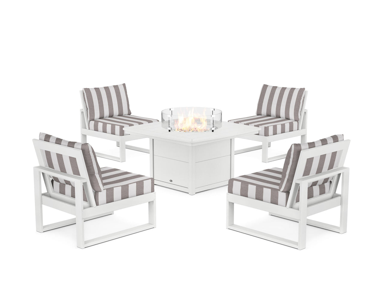 Trex Eastport Modular 5-Piece Deep Seating Set with Yacht Club Fire Pit Table