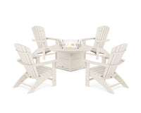Thumbnail for Trex Yacht Club Adirondack 5-Piece Set with Round Fire Pit Table - Sand Castle