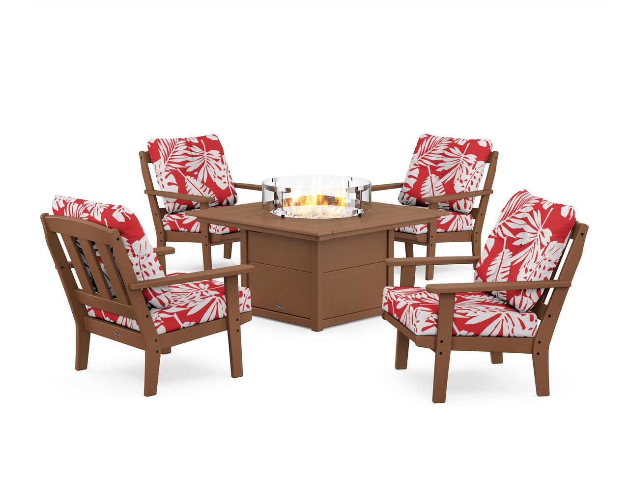 Trex Cape Cod 5-Piece Deep Seating Set with Fire Pit Table