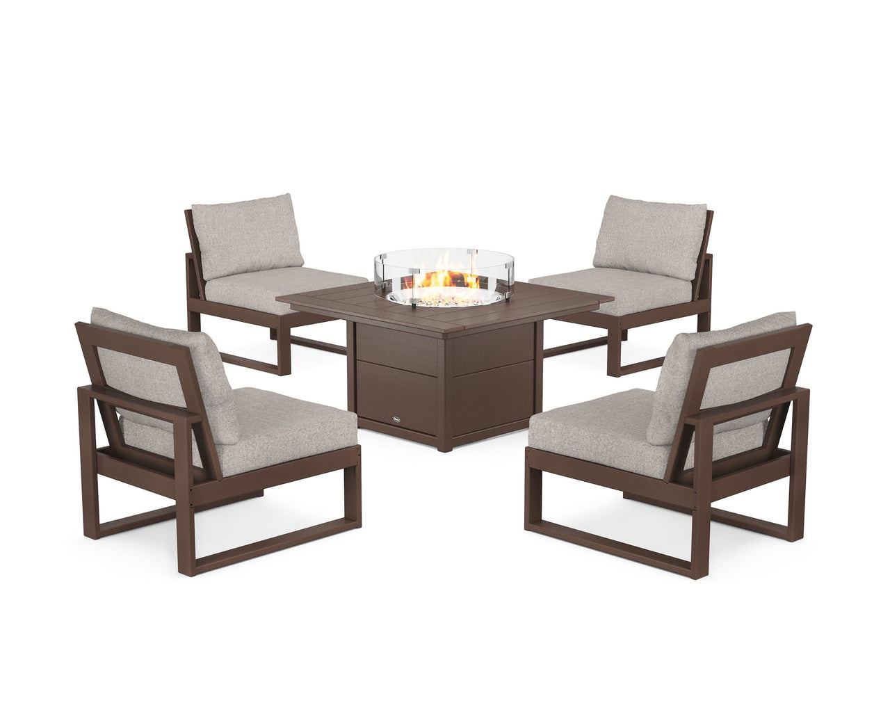 Trex Eastport Modular 5-Piece Deep Seating Set with Square Fire Pit Table