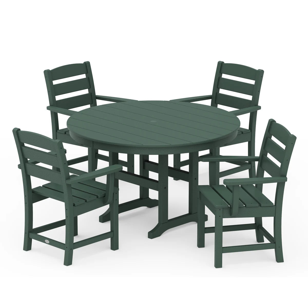 POLYWOOD Lakeside 5 Piece Round Arm Chair Dining Set