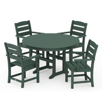 Thumbnail for POLYWOOD Lakeside 5 Piece Round Arm Chair Dining Set