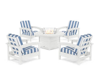 Thumbnail for Trex Rockport 5-Piece Deep Seating Set with Round Fire Pit Table