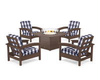 Thumbnail for Trex Rockport 5-Piece Deep Seating Set with Yacht Club Fire Pit Table