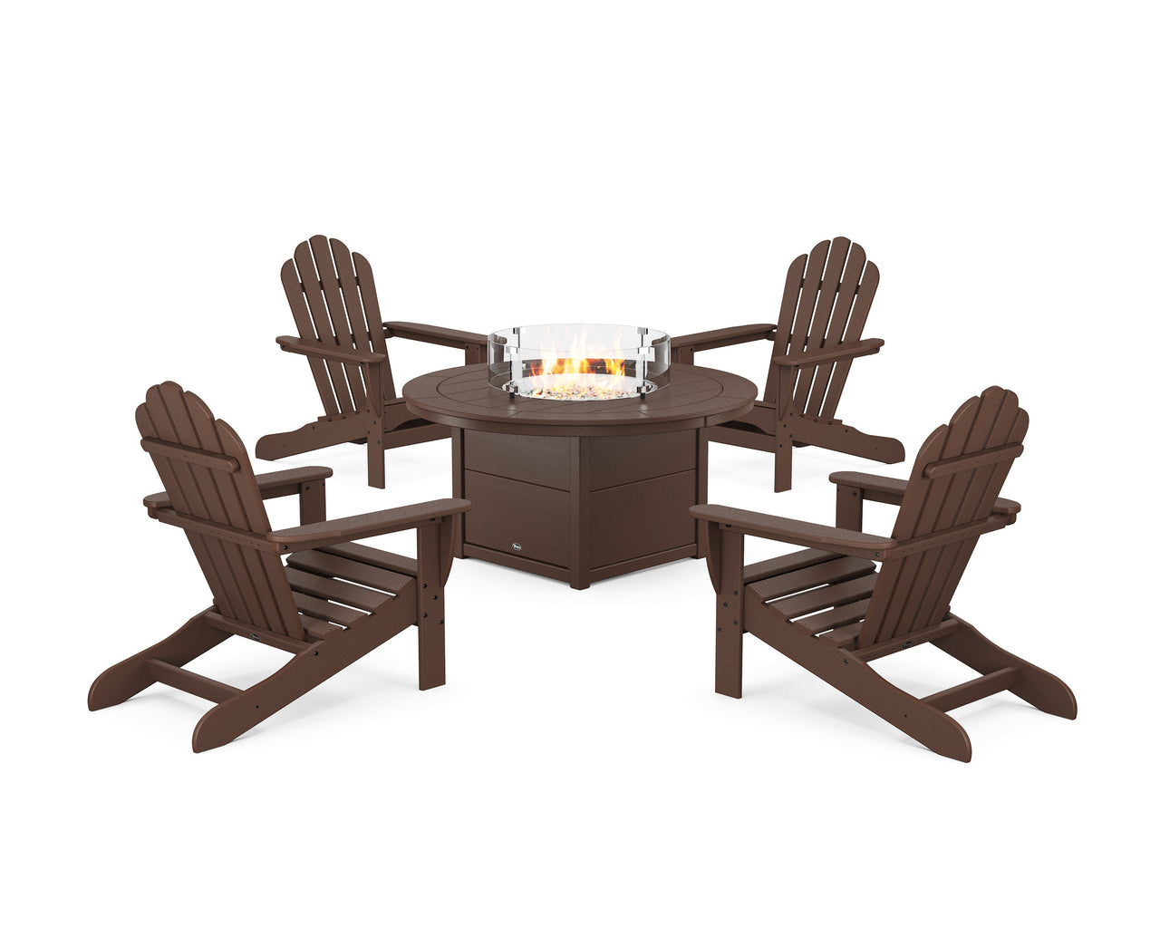 Trex 5-Piece Monterey Bay Adirondack Conversation Set with Fire Pit Table