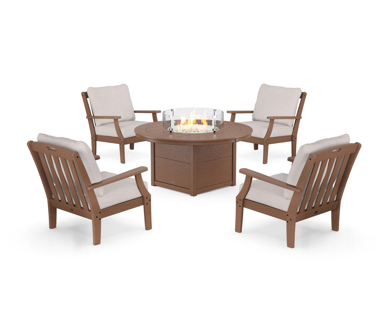 Trex Yacht Club 5-Piece Deep Seating Set with Round Fire Pit Table