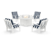 Thumbnail for Trex Yacht Club 5-Piece Deep Seating Set with Round Fire Pit Table