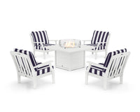 Thumbnail for Trex Yacht Club 5-Piece Deep Seating Set with Square Fire Pit Table