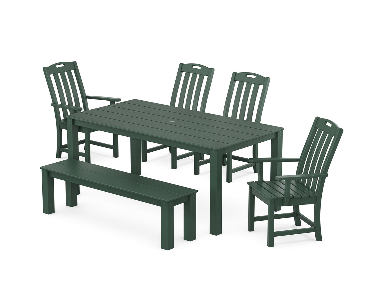 Trex Yacht Club 6-Piece Parsons Dining Set with Bench