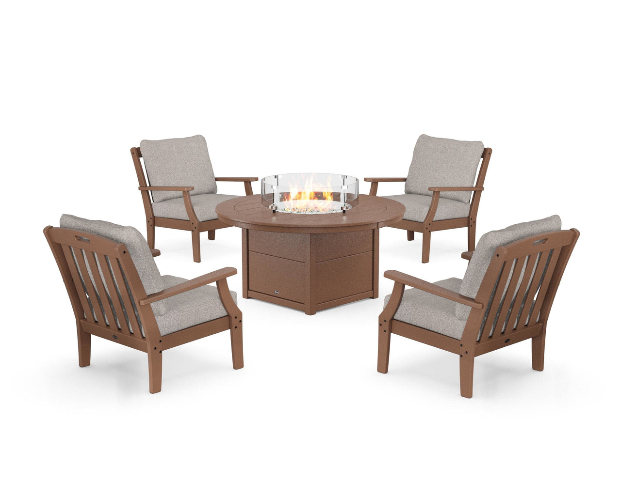 Trex Yacht Club 5-Piece Deep Seating Set with Round Fire Pit Table