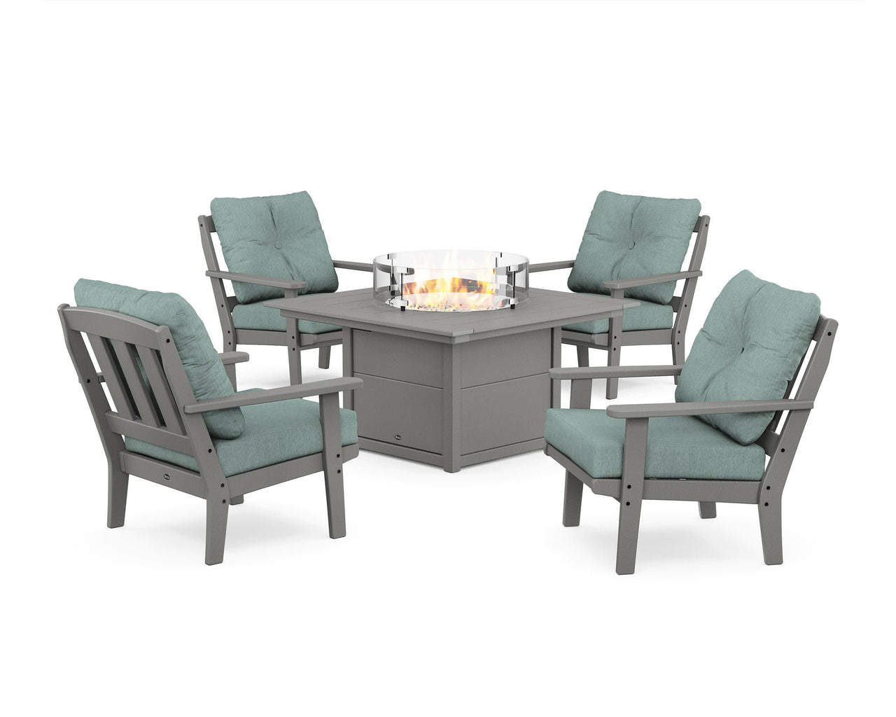 Trex Cape Cod 5-Piece Deep Seating Set with Fire Pit Table