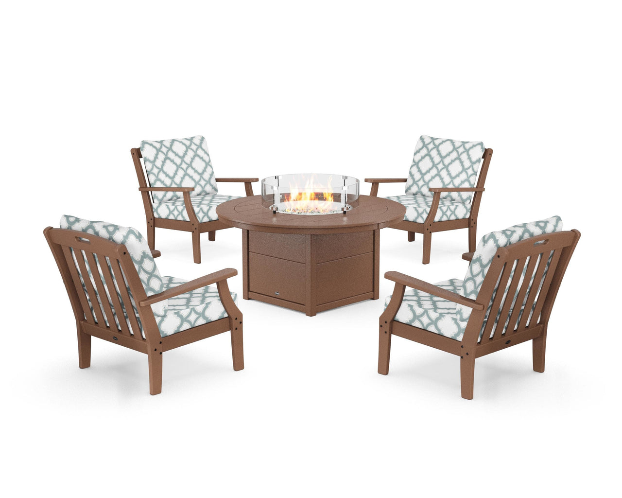 Trex Yacht Club 5-Piece Deep Seating Set with Round Fire Pit Table