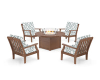Thumbnail for Trex Yacht Club 5-Piece Deep Seating Set with Round Fire Pit Table