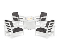Thumbnail for Trex Rockport 5-Piece Deep Seating Set with Square Fire Pit Table
