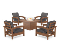 Thumbnail for Trex Rockport 5-Piece Deep Seating Set with Square Fire Pit Table