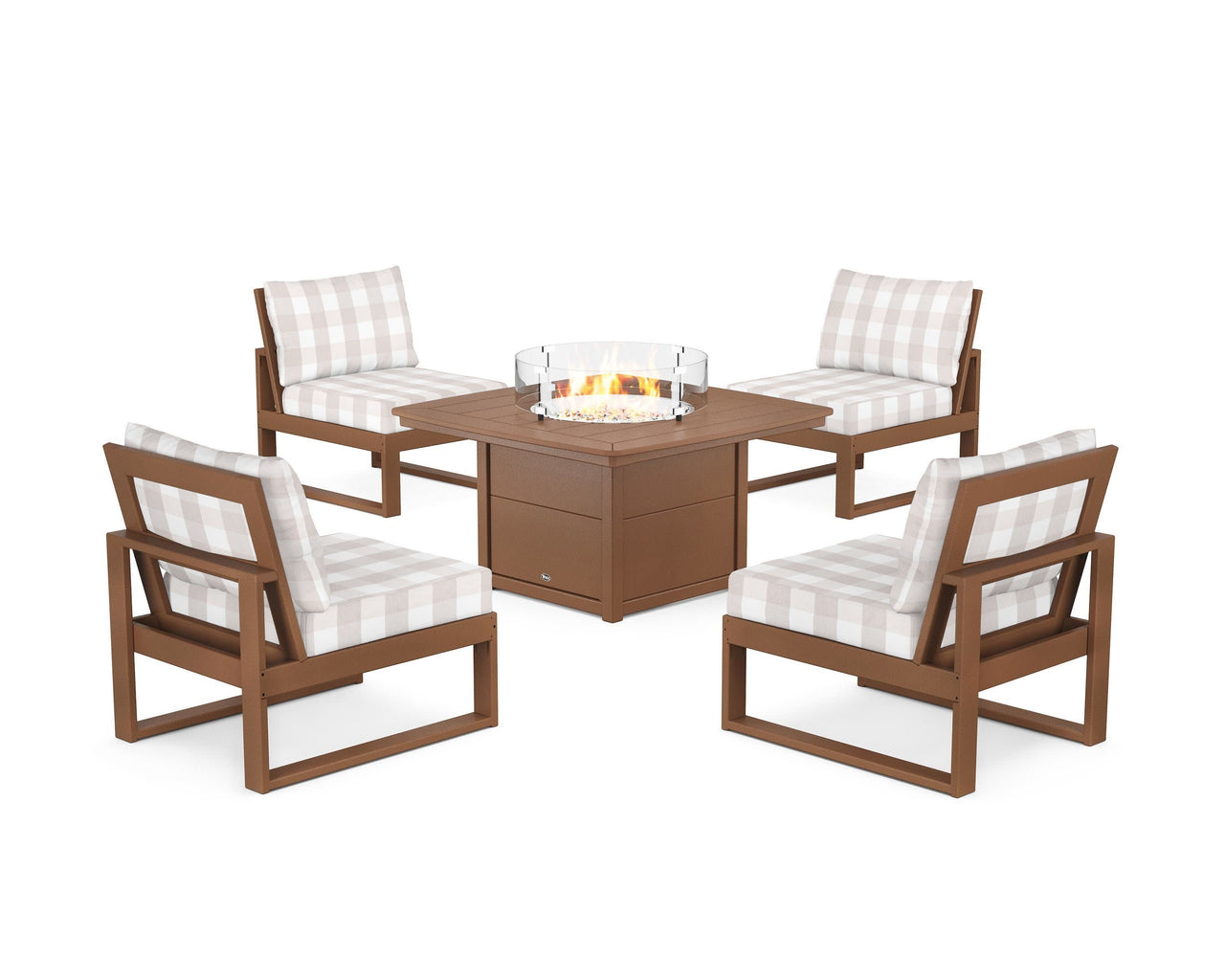 Trex Eastport Modular 5-Piece Deep Seating Set with Yacht Club Fire Pit Table