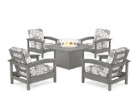 Thumbnail for Trex Rockport 5-Piece Deep Seating Set with Yacht Club Fire Pit Table