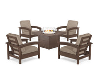 Thumbnail for Trex Rockport 5-Piece Deep Seating Set with Yacht Club Fire Pit Table