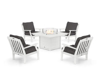 Thumbnail for Trex Yacht Club 5-Piece Deep Seating Set with Square Fire Pit Table