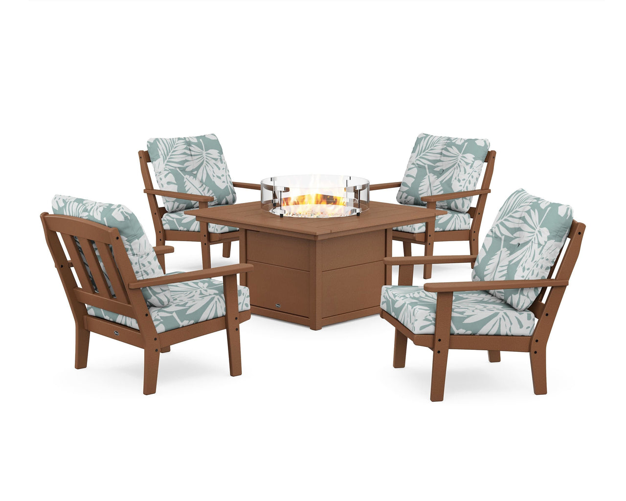 Trex Cape Cod 5-Piece Deep Seating Set with Fire Pit Table