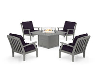 Thumbnail for Trex Yacht Club 5-Piece Deep Seating Set with Square Fire Pit Table
