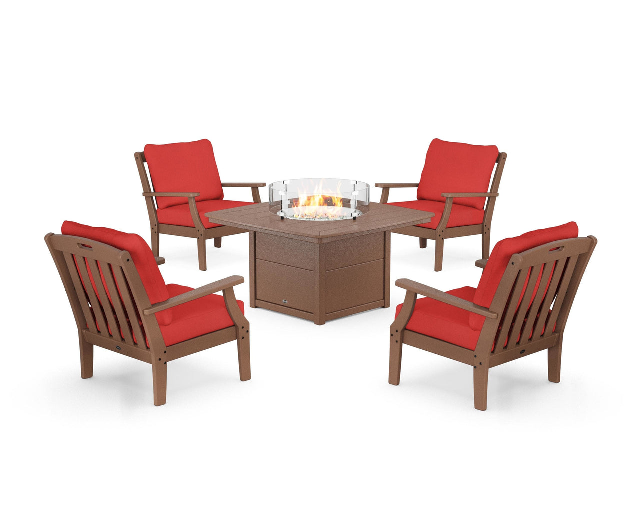 Trex Yacht Club 5-Piece Deep Seating Set with Fire Pit Table