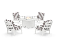 Thumbnail for Trex Yacht Club 5-Piece Deep Seating Set with Square Fire Pit Table