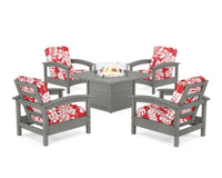 Thumbnail for Trex Rockport 5-Piece Deep Seating Set with Square Fire Pit Table