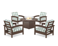 Thumbnail for Trex Rockport 5-Piece Deep Seating Set with Round Fire Pit Table