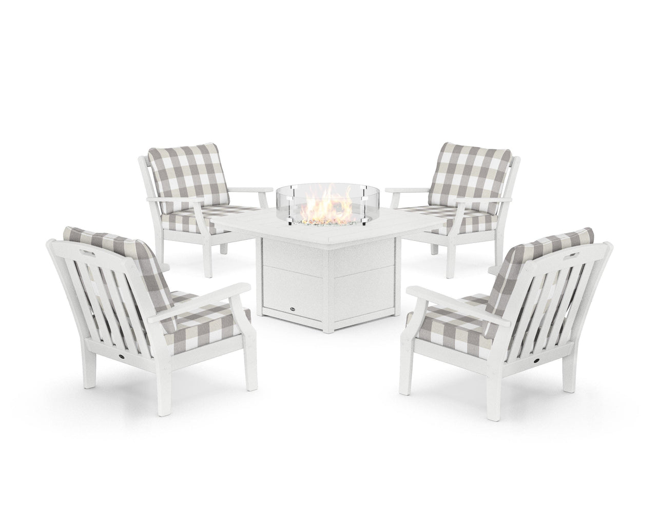 Trex Yacht Club 5-Piece Deep Seating Set with Fire Pit Table